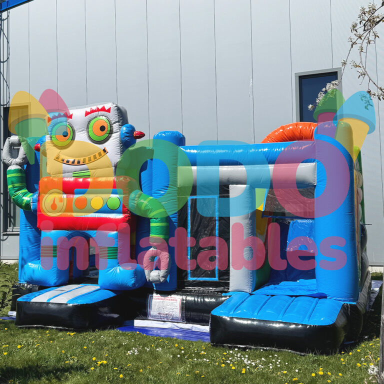 Robot Rooftop Inflatable Inflatable Robot Bouncy Castle with Slide | Dodo-Inflatables.com