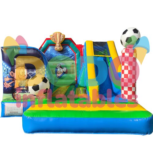 Bouncy Castle Football with Slide-10
