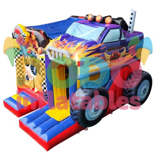 Bouncy Castle Monstertruck with Slide-1