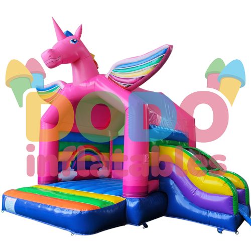 Bouncy Castle Unicorn with Slide-7
